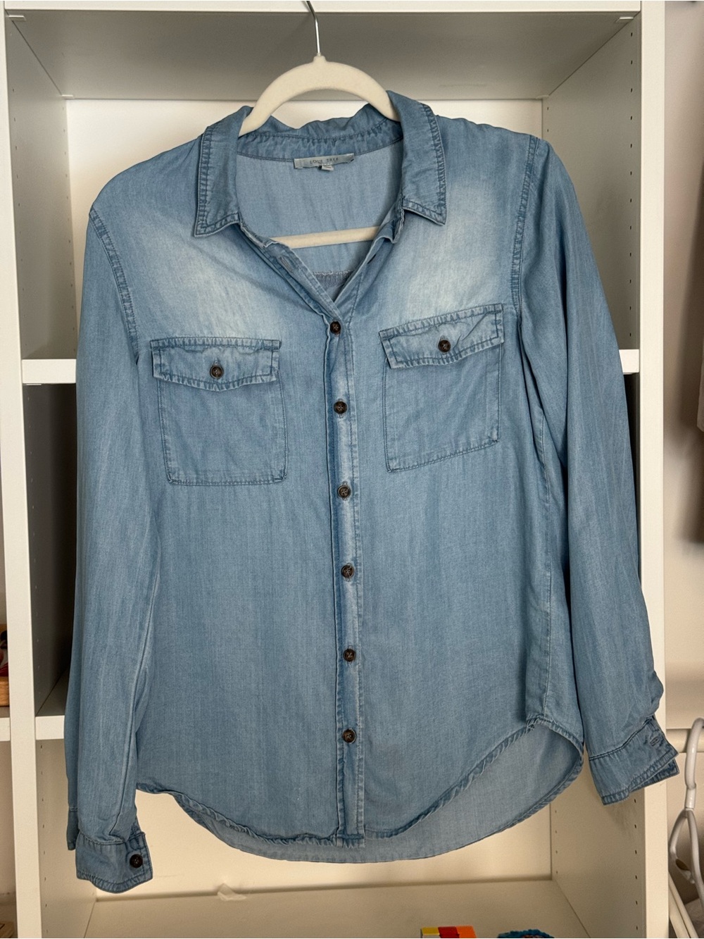 Soft denim look button up shirt
